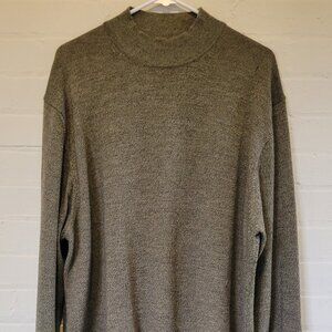 John Ashford Italian Merino Wool Mock Neck Sweater Men's L